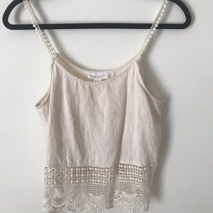 Cream Cropped Tank